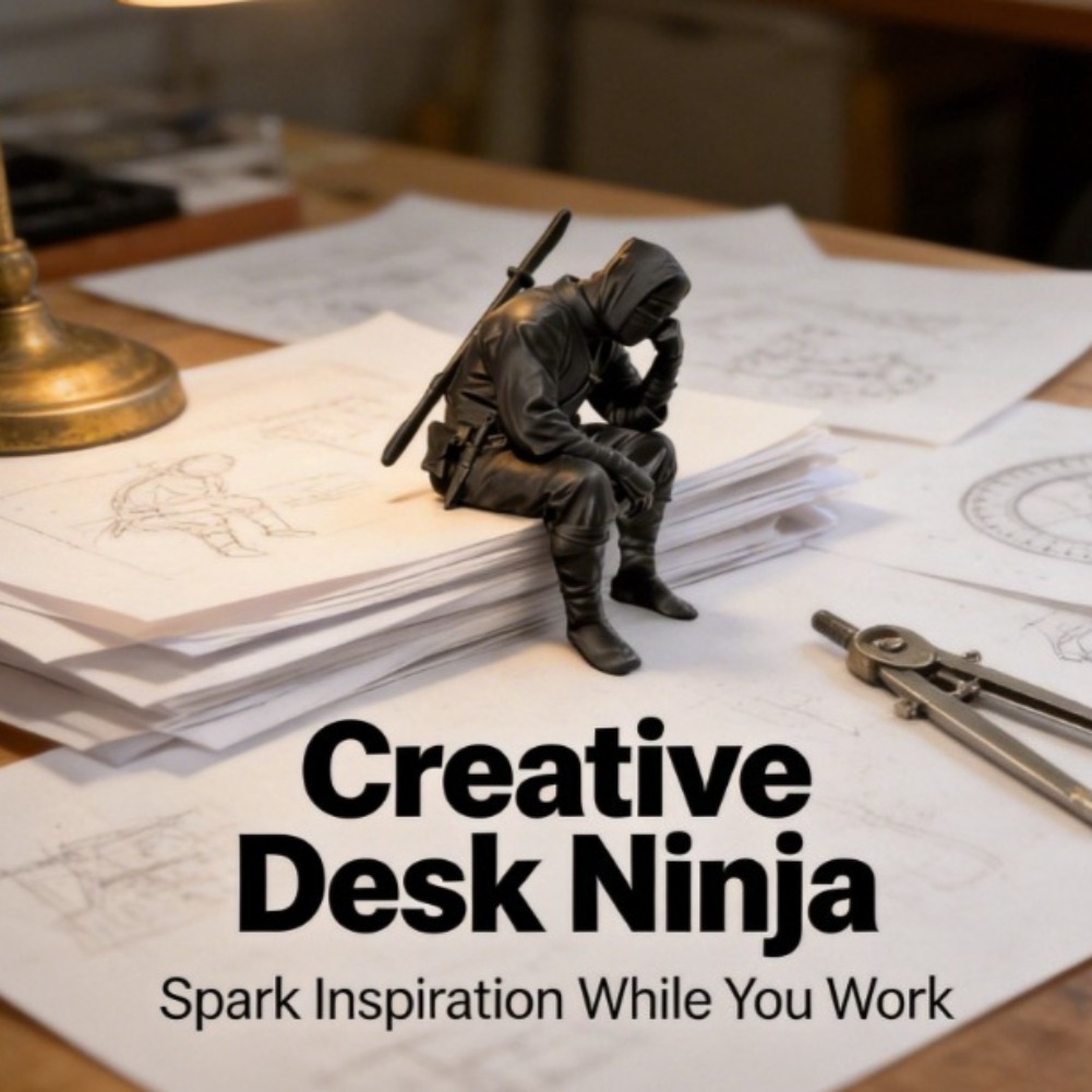 Interior Design Japan - Japon Oturan Ninja Figürü 3D Baskılı