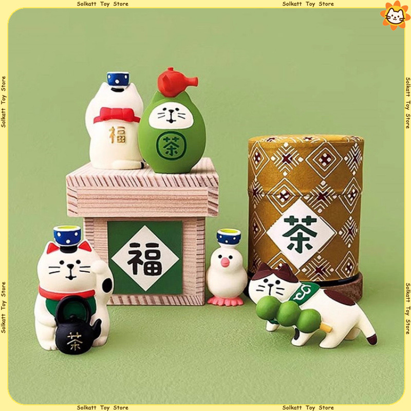 Interior Design Japan - Matcha Serisi Minyatürleri Japon Zakka Kedisi