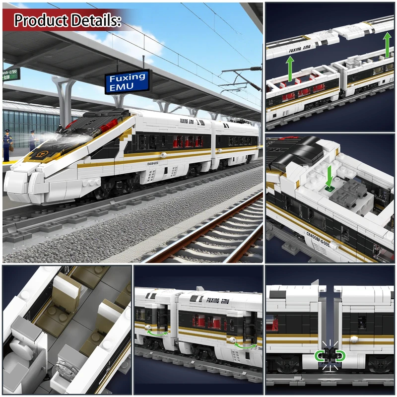 Interior Design Lego - 12015 Yüksek Hızlı Demiryolu Tren Modeli