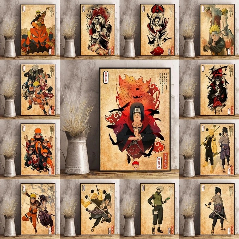 Interior Design Japan - Japon animesi Naruto Poster Retro sanat