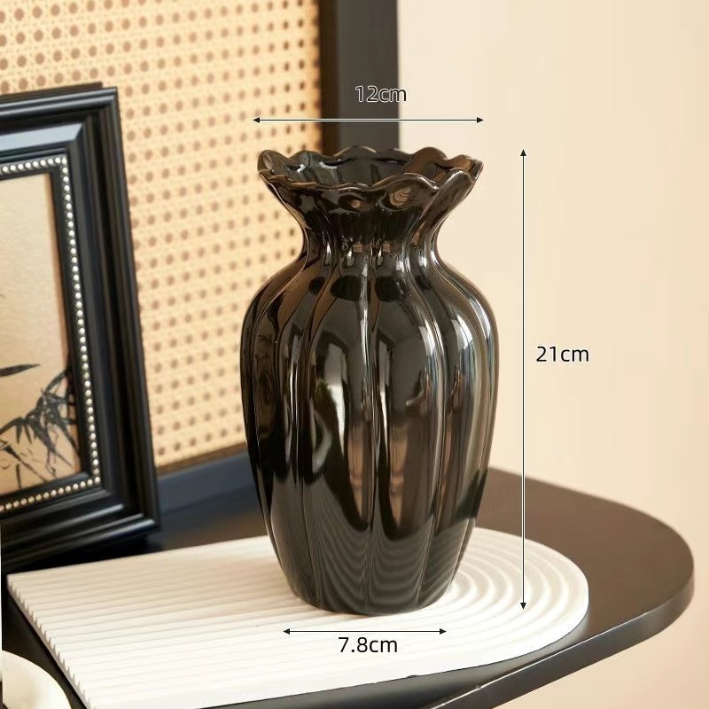 Fransız Retro Krem Seramik Vaz - Interior Design Vintage Modern incelemesi ve fiyatı